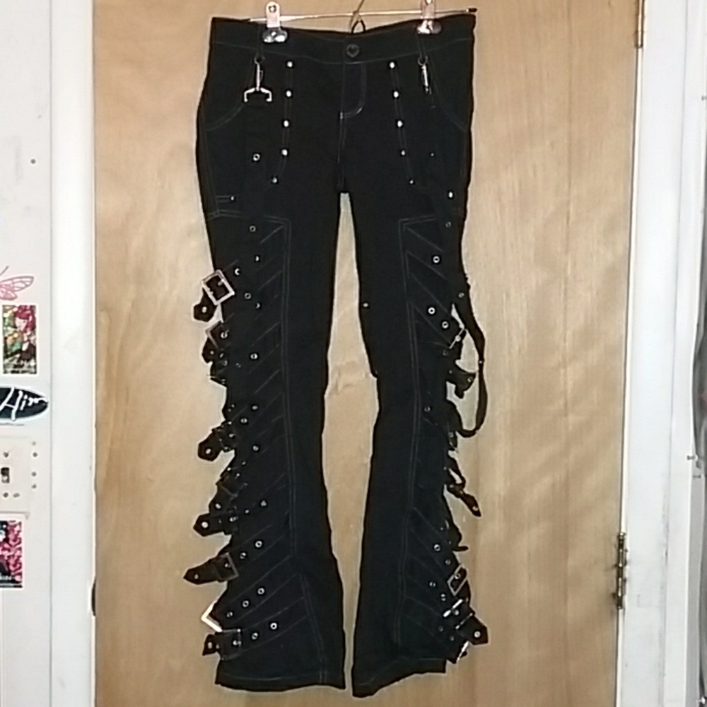 Black Buckled Leg Trousers